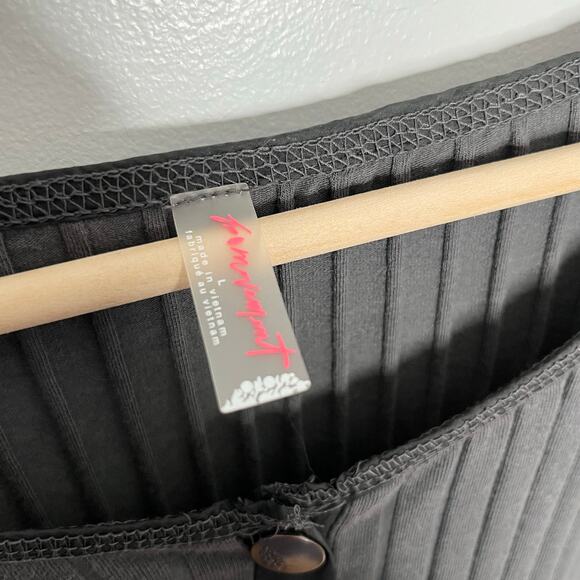 Free People Movement Bella Layer Long Sleeve Top Womens Large Gray Cotton Boho - Picture 6 of 10